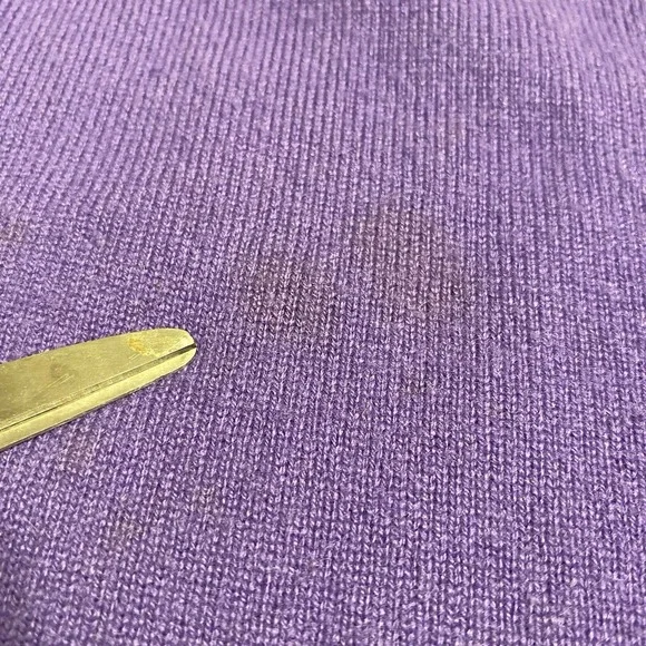 Talbots 100% Pure Cashmere Knit Sweater Size Small Purple Preppy Academia - Picture 7 of 10